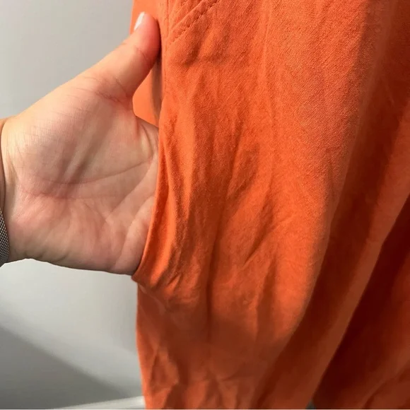 Zara Orange Sleeveless Linen Blend Maxi Sheath Dress Size Small - Picture 7 of 16